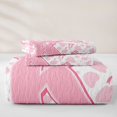 thumbnail image 5 of jejeloiu Bowknot Cow Print Initial K Quilt Full For Girls,Pink Western Cowgirls Boots Full Bedspread Sets For Kids,3pcs, 5 of 7