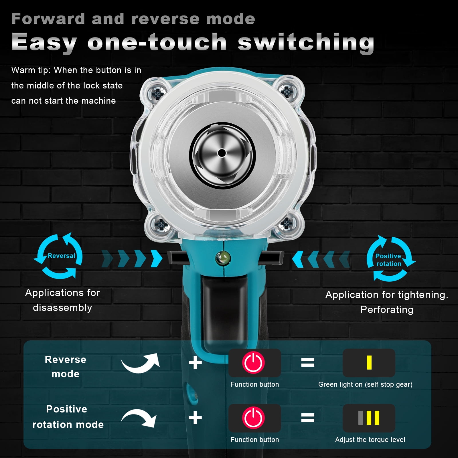 Cordless Impact Wrench Brushless 1/2-inch, 550Nm Max Torque, 3200RPM w/ 2x 3.0Ah Batteries & 6 Sockets - High Power for Car Repair, Home DIY