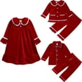 thumbnail image 2 of Conjuntos de pijamas de Navidad de cuentos para niños, ropa de dormir para niñas, ropa para niños, encaje de terciopelo, manga larga + Pantalones, traje de bebé 9M-9Y, 2 of 4