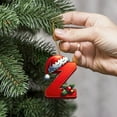 thumbnail image 5 of EWASWON Christmas Santa Hat Acrylic Christmas Tree Ornaments - 26 Letters, DIY Personalized 3.15 Inch Multicolored Xmas Hanging Decor, Letter Z, 5 of 5