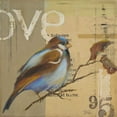 thumbnail image 2 of Pinto, Patricia 20x20 Gold Ornate Wood Framed with Double Matting Museum Art Print Titled - Blue Love Birds II, 2 of 4