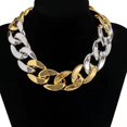 thumbnail image 2 of Conjunto de 4 collares de cadena grande acrílicos exagerados para mujer, gargantilla gruesa retorcida de Hip Hop, joyería gótica, 2 of 5