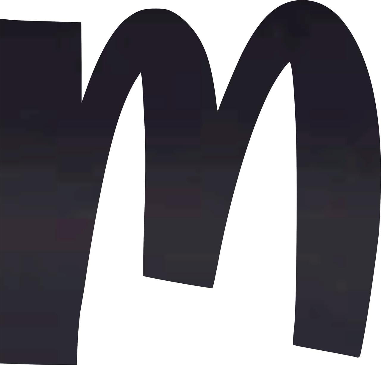 Acrylic Letter M Icebold, 6'' Tall Transparent Black Acrylic Alphabet