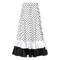 thumbnail image 2 of TiaoBug Kids Girls Polka Dots Layered Ruffle Flamenco Skirt Spanish Folklorico Gypsy Full Circle Dance Skirts White 10, 2 of 7