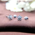 thumbnail image 5 of Sterling Silver 925 Flower CZ Stud Earrings Diamond Floral Sparkle Studs with Push back, 5 of 6