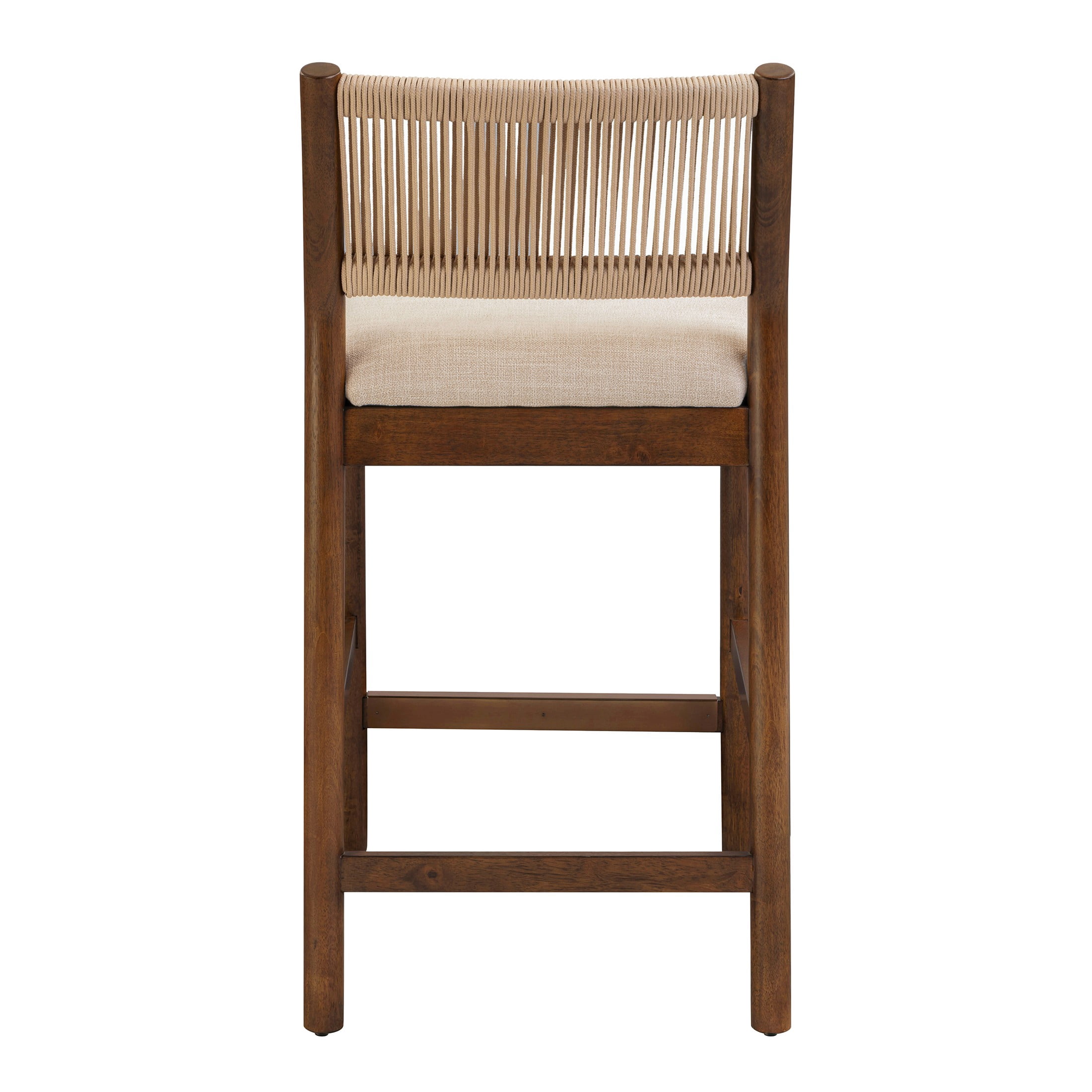 Better Homes & Gardens Lillian Counter Stools, Walnut Finish and Cream, Set of 2