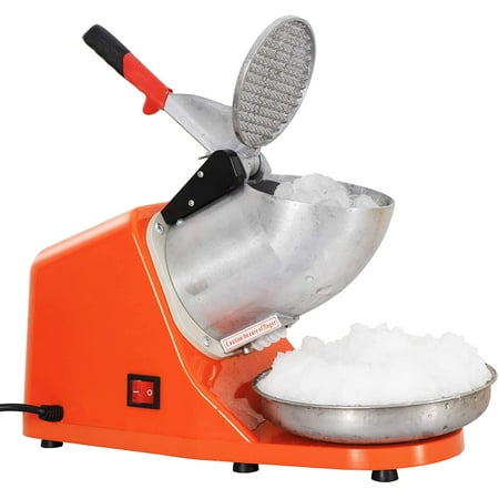 

ZENY Ice Crushers Machine Electric Snow Cone Maker Stainless Steel Shaved Ice Machine 145lbs Per Hour (Orange)