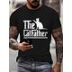 thumbnail image 1 of Camiseta con estampado 3D de gato para hombre, de mezcla de algodón, cuello redondo, informal, para todo tipo de clima, ligera y elástica, corte regular, ideal para amantes de los gatos. Estilo urbano, 1 of 6