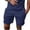 Blue, variant on Mlzmgr Mens Casual Sports Shorts Elastic Waist Knee Length Solid Color Shorts with Pockets Regular Basic Shorts Summer Fashion