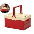 thumbnail image 1 of Plastic Storage Bin with Lid Small Foldable Plastic Basket Storage Basket for Kitchen Office Bedroom Desktop Home Decor, 1 of 5