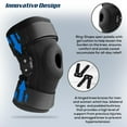thumbnail image 2 of OhhGo 2 Pcs Hinged Knee Brace for Women Men, Knee Supports Sleeve with Removable Bracket Knee Stabilizer Wrap for Arthritis Pain Joint Pain Knee Pain Relief, Black, 2 of 9
