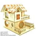 thumbnail image 1 of Wooden Hamster Hideout Creative Funny Villa Small Pet Hideout Hamster House, 1 of 10