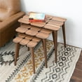 thumbnail image 3 of Page Mid-Century Modern Wood Nesting Tables in Walnut (Set of 3), 3 of 7