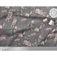 thumbnail image 3 of Soimoi Gray Cotton Poplin Fabric Blossom & Peony Floral Print Fabric by Yard 58 Inch Wide, 3 of 3