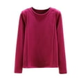 thumbnail image 2 of YUNAFFT Soft Solid Color Brushed Thermal Top with Round Neck and Long Sleeves for Women Warm Base Layer Home Wear, 2 of 7