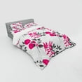 thumbnail image 3 of Ambesonne Floral Bedding Set 3 Pcs, Nostalgic Leaf and Flowers, Twin, Magenta Dark Grey White, 3 of 3