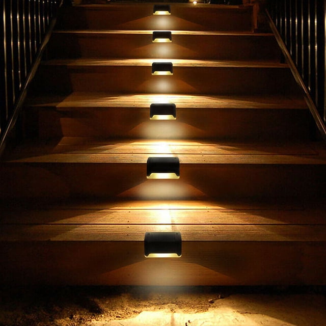 1 unidad de luces solares para cubierta, entrada, muelle, luz LED, con energía solar, luces de poste de valla impermeables, acera, escalera, jardín, suelo Muyoka Hogar
