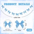 thumbnail image 2 of NOGIS 2pcs 12.5FT Bow Garland Banner Ribbon Bow Party D茅cor for Baby Shower Women Girls Bow Coquette Birthday Party Decorations (Blue), 2 of 7