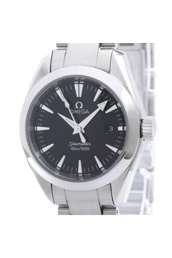 Pre-Owned OMEGA Seamaster Aqua Terra Steel Quartz Ladies Watch 2577.50 Polished