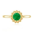 thumbnail image 4 of Rosec Jewels Natural Emerald Flower Promise Ring for Women - AAA Grade May Birthstone Ring - Ready to Gift for Valentines Day, 18K Yellow Gold, US 9.50, 4 of 9