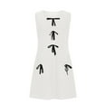 thumbnail image 3 of Maxi Dresses for Women 2025, Women's Summer Sleeveless Mini Dress Casual Bow Crewneck Loose Knit Tank Dresses With Pockets(White,XXL), 3 of 5