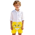 thumbnail image 3 of Toddler Shorts Girls Size 13-14Y Kids Smirk Face Print Drawstring Swim Shorts, 3 of 7