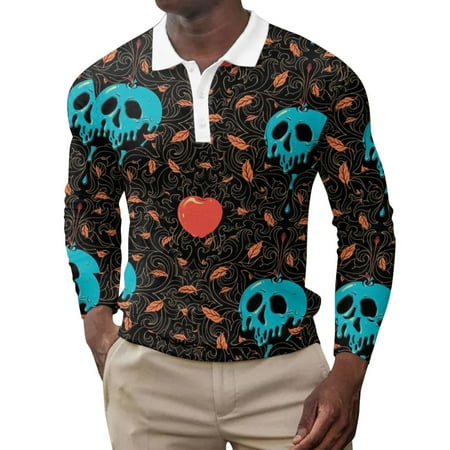 

JDEFEG Small T Shirts for Men Male Fall and Winter Plus Size Button Shirt Lapel Festive Full Print Long Sleeve Top Long Sleeve Scrub Undershirt Polyester Blue Xl