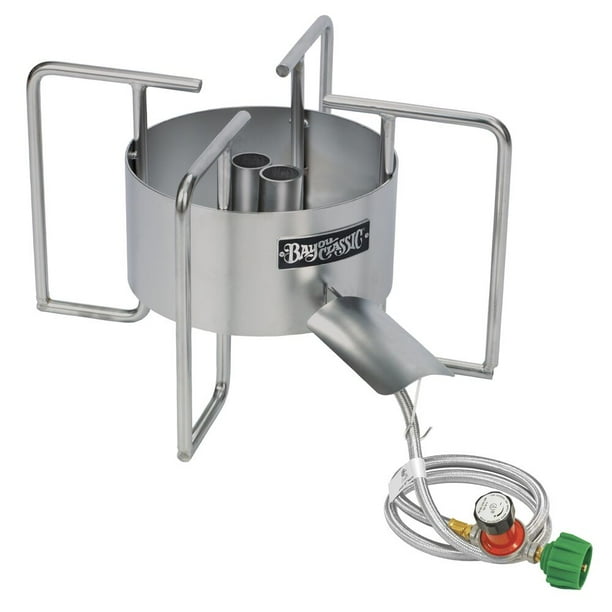 Bayou Classic SS40 22 Inch Stainless Steel Dual Jet Burner Crawfish