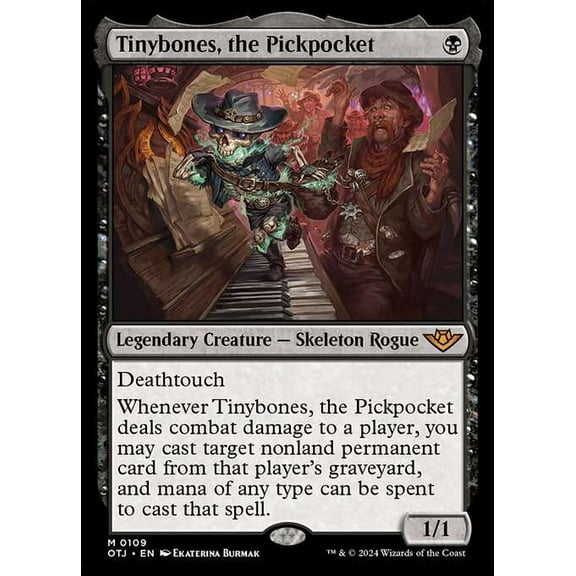 MtG Outlaws of Thunder Junction Mythic Rare Tinybones, the Pickpocket (FOIL) #109