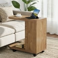 thumbnail image 6 of Tribesigns 27.56 Inch C Shaped Sofa End Table, Mobile Bed Side Table with Storage, Small Over Couch Table for Living Room, Bedroom, Rustic Brown, 6 of 6