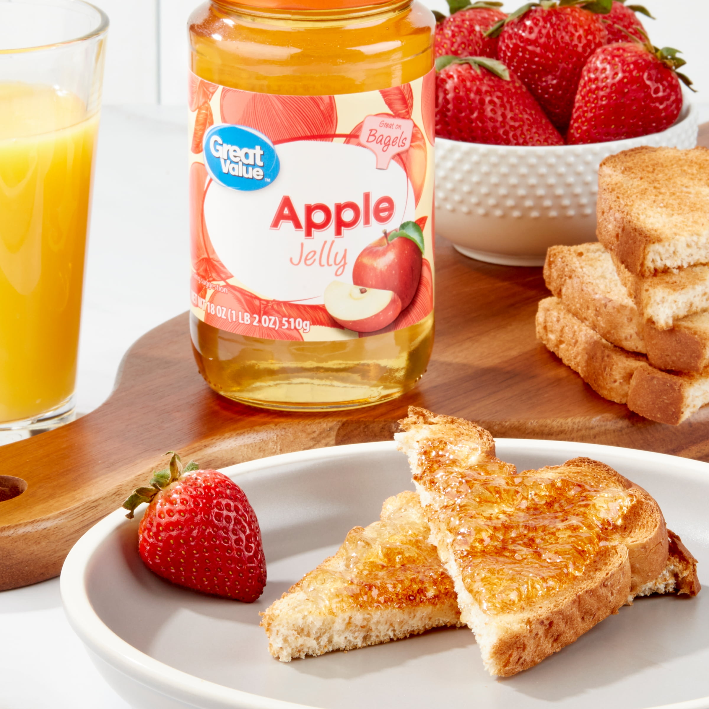 (8 pack) Great Value Jelly, Apple, 18 oz