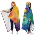 thumbnail image 2 of Wearable Blanket,Colorful Tie Dye Circular Spiral Pattern Hooded Wearable Flannel Blanket for Adults & Teens,Winter Poncho Shawl Wrap Cape Cozy Anti-Pill,50"x60", 2 of 5