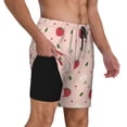 thumbnail image 2 of Balery Strawberry Bañador para hombre, shorts de playa de secado rápido con entrepierna y forro de compresión-Small, 2 of 6