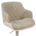thumbnail image 5 of Toby Adjustable Swivel Barstool in Ivory Finish with Vintage Taupe Upholstered Seat and Pale Wood Accents, 5 of 5