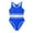 OC01 Blue black bikini set, variant on 6T Swimsuit Girls Tankini Girls Swimsuit 4 Piece Bathing Suit Halterneck Teen Girls Tankini Sets Swim Shorts with Sunglasses for 8-15Y