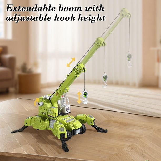 Camión excavadora elevable de acero deformable, vehículo de ingeniería, camión superlargo, modelo de camión, coche de juguete para niños.
