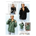 thumbnail image 2 of Sidefeel Womens Hooded Button Collar Hoodies Pullover Sweatshirts Casual Drawstring Long Sleeve Tops Shirts S-XXL, 2 of 8