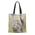 thumbnail image 1 of SIDONKU Canvas Tote Bag Blue Male Eastern Bluebird on Driftwood in Louisiana Reusable Shoulder Grocery Shopping Bags Handbag, 1 of 1
