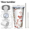 thumbnail image 4 of 16oz Tumblers Red Christmas Gingerbread Man Pattern Stainless Steel Vacuum Insulated Double Wall Travel Tumbler Cups Mug with Lid and Straw,Cleaning Brush for Coffee,Tea, 4 of 4