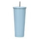 thumbnail image 2 of Vaso de paja de acero inoxidable, taza de café, 750ml, gran capacidad, aislamiento al vacío, portátil, regalo, acero inoxidable 304, azul, 2 of 3