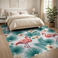 thumbnail image 3 of ODIKA 8'x10' Washable Area Rug Botanical Frond Border Jungle Motif Exotic Watercolor Leaves Refined Structured for Dining Room, Large Office, Lounge, Non-Slip Chair-Friendly Mat, 3 of 7