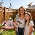 thumbnail image 1 of Solar Hanging Bird Bath Basin with Dual Water Flow Solar Fountain Space-Saving Outdoor Hanging Bird Waterer for Gardens Balconies Weather-Resistant Bird Bath, 1 of 8