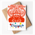 thumbnail image 1 of Ópera de Pekín Rojo corte de papel máscara facial Sobre de la Carta de felicitación de la tarjeta de matrimonio, 1 of 4