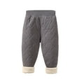 thumbnail image 2 of Busydd Boys Girls Pants 4-16 Years Winter Thermal Fleece Toddler Pants Casual Comfy Solid Color Elastic Bottom Kids Clothes 5-6 Years, 2 of 7