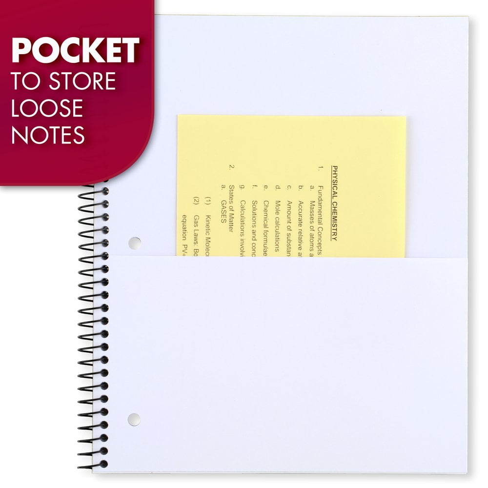 Mead Spiral Notebook, 3 Subject, Wide Ruled, 8 1/2" x 11", Blue (930032FD-WMT)