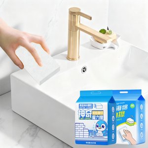 Fufafayo 2Pcs 50-Pack Multipurpose Cleaning Sponges, No-Scratch Scrub Sponges for Kitchen Bathroom Car, Heavy-Duty Household Scouring Pads, Durable Dishwashing and Surface Cleaning Sponges, Value