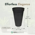 thumbnail image 5 of Tierra Verde 2 Pack Aria Round Planter Self Watering Pot, 15"Wx26"H, Black, 5 of 10