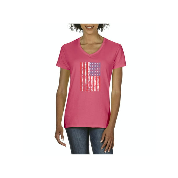 Mom's Favorite - Womens American Flag 4th of July V-Neck T-Shirt ...