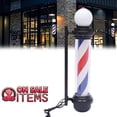 thumbnail image 1 of Barber Shop Pole Light Rotating LED Stripes Hair Salon Open Sign Outdoor/Indoor 32inch（Black）, 1 of 12