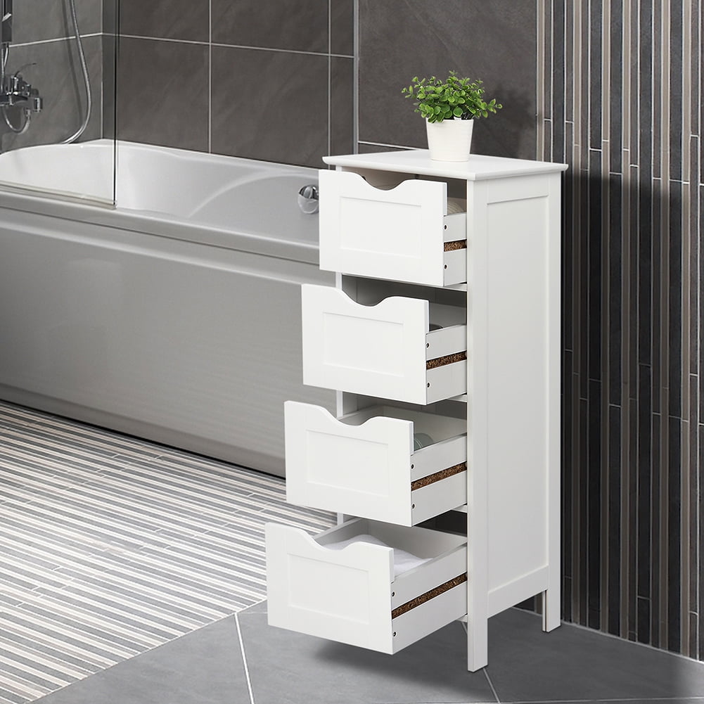 Private Jungle Floor Cabinets Storage with 4 Drawers for Bathroom Laundry Room Bedroom Organizer,White Private Jungle Floor Cabinets Storage with 4 Drawers for Bathroom Laundry Room Bedroom Organizer,White